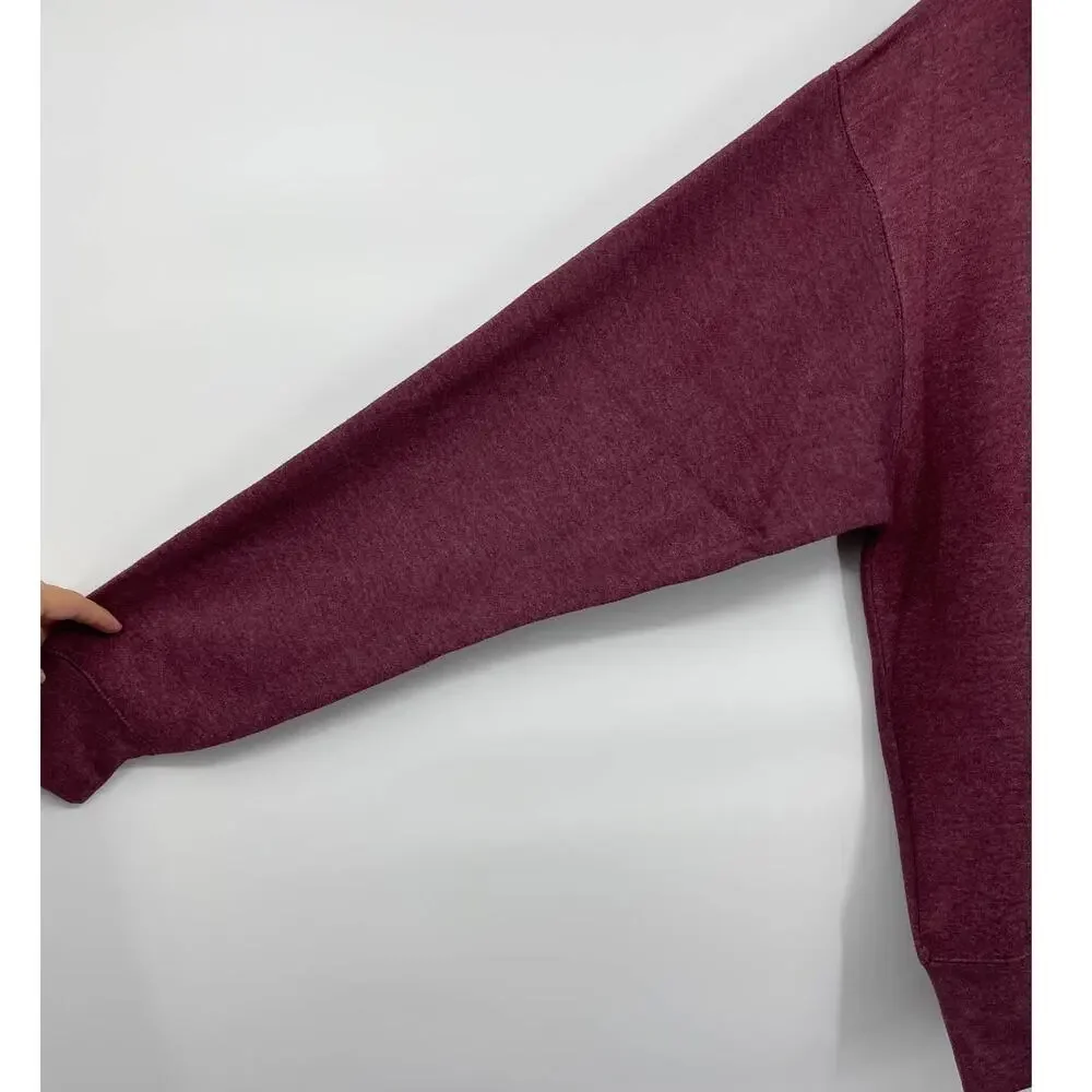 Exist Mens Heather Burgundy Purple Long Sleeve 1/4 Zip Pullover Sweatshirt NEW L